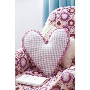 Checked Heart Cushion Cover Knitting Pattern - The Knitting Network