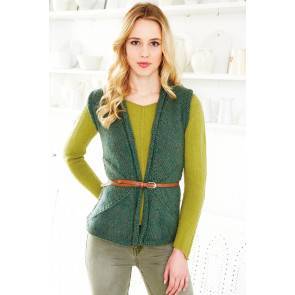 Green knitted ladies' chevron gilet 