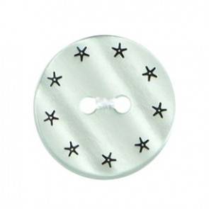 Size 17mm, 2 Hole, Star Effect, Pearl Green, Pack of 3