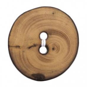 Size 25mm, 2 Hole, Wood, Brown, Pack of 2