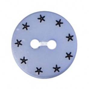 Size 15mm, 2 Hole, Star Pattern, Pearl Grey, Pack of 4