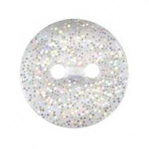Size 12mm, 2 Hole, Sparkle Effect, Clear, Pack of 6