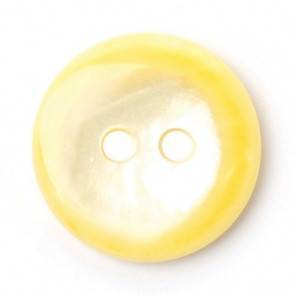 Size 13mm, 2 Hole, Shell Effect, Pearl Yellow, Pack of 5