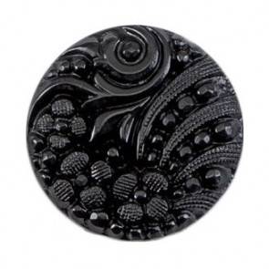 Size 21mm, Flower Swirl Pattern, Black, Pack of 3