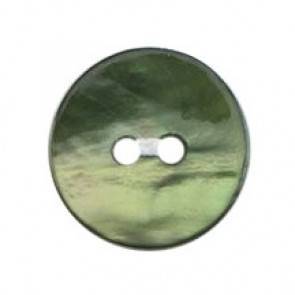 Size 12mm, 2 Hole, Mother Of Pearl Effect, Green, Pack of 4