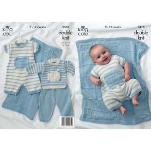 Sweater, Pants, Romper and Blanket in King Cole Bamboo Cotton DK (3318)