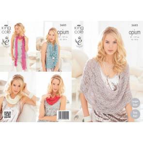 Scarf, Snoods, Poncho and Wrap in King Cole Opium (3685)