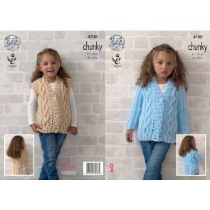 Cardigan and Waistcoat in King Cole Big Value Chunky (4700)