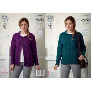 Sweater and Cardigan in King Cole New Magnum Chunky (4722)
