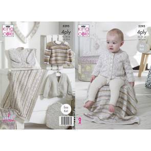 Cardigans, Sweaters and Blanket in King Cole Big Value Baby 4 Ply (5295)