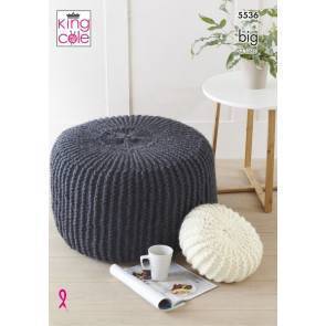 Poufs and Cushion in King Cole Big Value Big (5536)