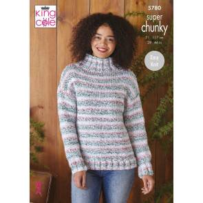 Cardigan and Sweater in King Cole Christmas Super Chunky (5780)