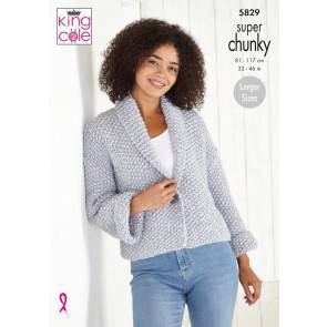 Cardigan and Sweater in King Cole Timeless Classic Super Chunky (5829)