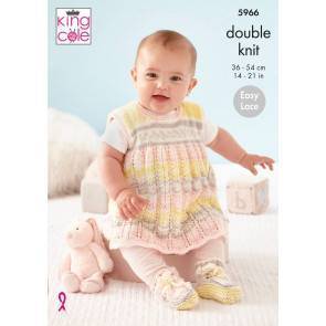 Dress, Cardigan, Hat and Bootees in King Cole Cherish DK (5966)