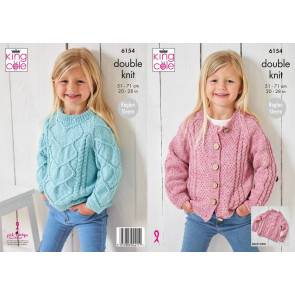 Sweater and Cardigan in King Cole Simply Denim DK (6154)