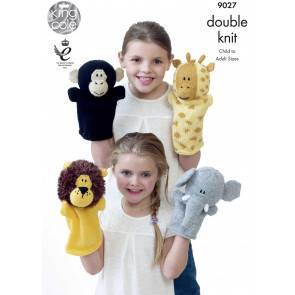 Animal Hand Puppets in King Cole Moments DK and Pricewise DK (9027)