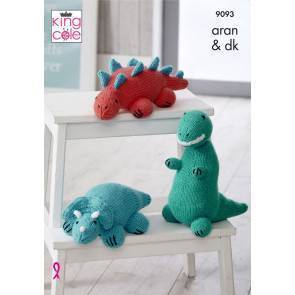 Dinosaurs in King Cole Comfort Aran and King Cole Dollymix DK (9093)