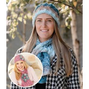 Womens Hat And Scarf in Rozetti Puzzle