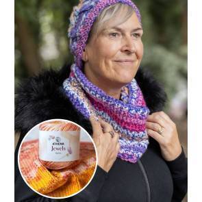 Womens Hat And Scarf in Rozetti Puzzle
