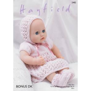 Baby Dolls Dress, Bonnet, Bootee's and Pants in Hayfield Bonus DK (2482)