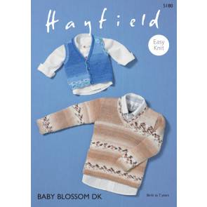 Vest and Sweater knitted in Hayfield Baby Blossom DK (5180)