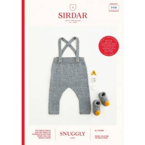 Dungarees and Bootees in Sirdar Snuggly 4 Ply (5438)