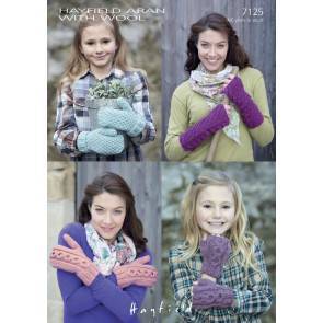 Mittens and Wrist Warmers in Hayfield Aran with Wool (7125)