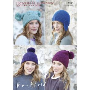 Hats in Hayfield Chunky with Wool (7380)
