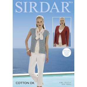 Cardigan and Waistcoat in Sirdar Cotton DK (7913)