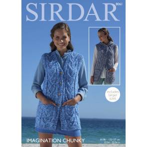 V Neck and Hooded Waistcoats in Sirdar Imagination Chunky (8061)