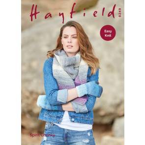 Woman's Wrist Warmers and Scarf In Hayfield Spirit Chunky (8249)