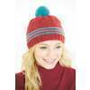 Ladies Hat With Stripes And PomPom Knitting Pattern
