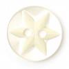 Milward Buttons - Size 10mm, 2 Hole, Flower Pattern, Pearl Cream, Pack of 8
