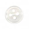 Milward Buttons - Size 10mm, 4 Hole, Pearl White, Pack of 8