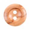 Milward Buttons - Size 22mm, 2 Hole, Wood, Brown, Pack of 3