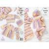 Cardigan, Matinee Coat, Hat, Bootees and Blanket in King Cole Cutie Pie DK (6029)