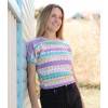 Womens Vintage Striped Sweater in Sunflower Yarns Vibe DK