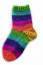 Bright rainbow knitted socks for babies