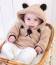 Baby Teddy Bear Hoodie in Emu Classic Aran (1001)