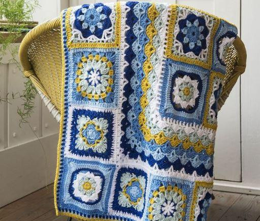 Free Granny Square Pattern: The Portuguese Tile Blanket