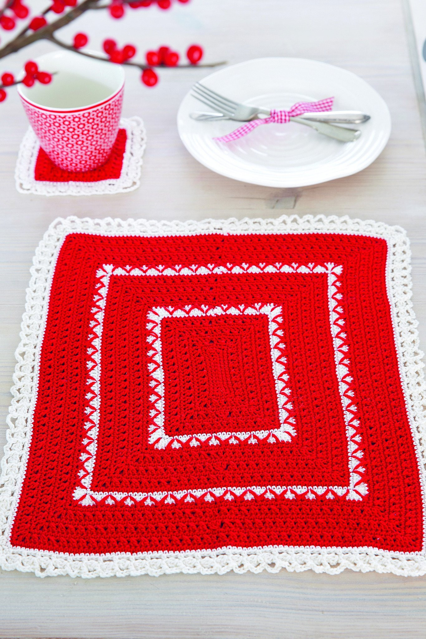 Christmas Tablemat and Coaster Crochet Patterns