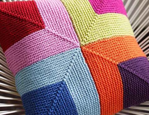 square knitted cushion
